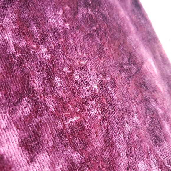 Bright Burgundy Pink Velour Velvet Vintage High Waist Hand Made Button Fly Pants - Picture 12 of 12